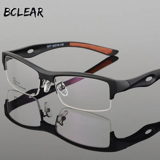 BCLEAR monture de lunettes attrayant hommes conception distinctive marque confortable TR90 demi-monture carré lunettes de sport cadre lunettes