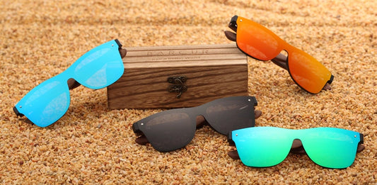 BARCUR noir noyer lunettes de soleil bois lunettes de soleil polarisées hommes lunettes hommes UV400 lunettes de protection en bois boîte d'origine