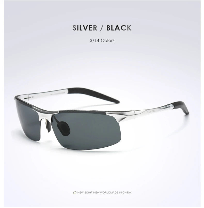 AORON – lunettes de soleil polarisées pour hommes, monture en aluminium et magnésium, lunettes de Sport rétro pour conducteur, lunettes de soleil UV400 Anti-éblouissement