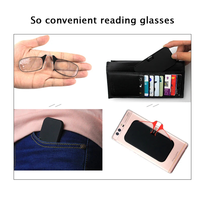 Pince-nez lunettes de lecture homme haute qualité hommes Portable mousse lunettes de nez pour personnes âgées lunettes transparentes avec étui