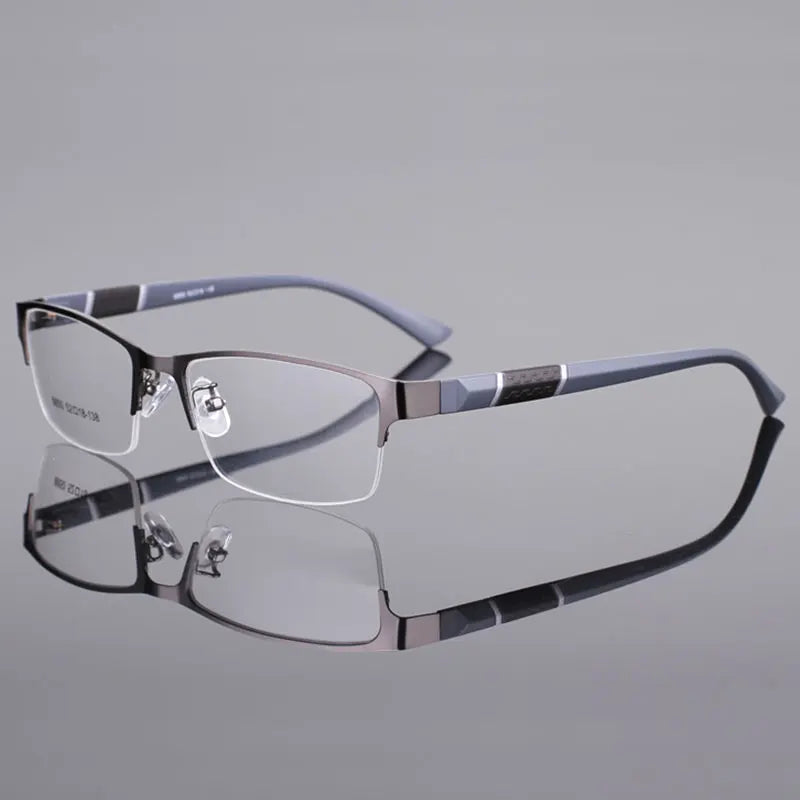Reven Jate 8850 demi-jante alliage avant Flexible en plastique TR-90 Temple jambes optique lunettes cadre pour hommes et lunettes pour femme