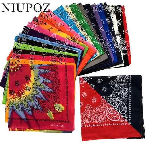 Nouvelle mode Hip Hop 100% coton Bandana carré écharpe 55 cm * 55 cm noir rouge Paisley bandeau imprimé pour femmes/hommes/garçons/filles