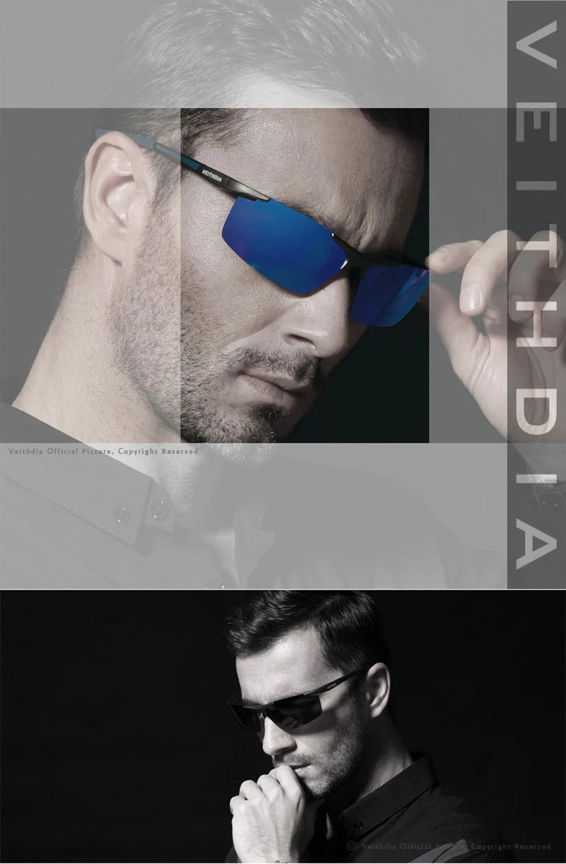 VEITHDIA – lunettes de soleil polarisées en aluminium et magnésium pour homme, avec revêtement miroir UV400, pour l'extérieur, accessoires 6588