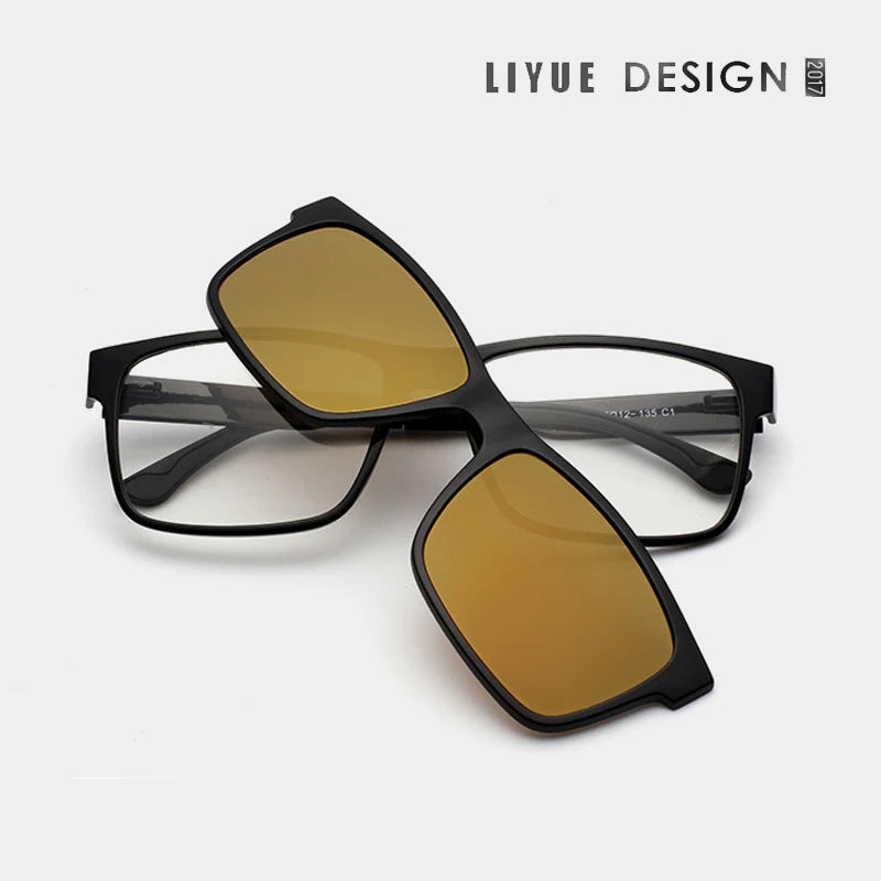 Lunettes marque designer polarisé aimant pince lunettes cadre hommes femmes myopie lunettes de Prescription optique lunettes de soleil lunettes