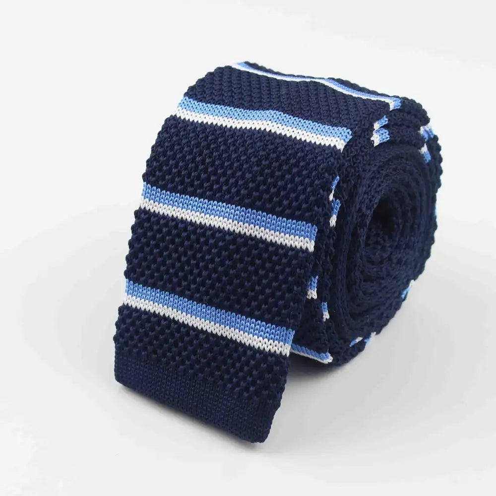 Hommes tricoté loisirs rayé cravate mode maigre étroit mince cou cravates pour hommes maigre tissé concepteur cravate