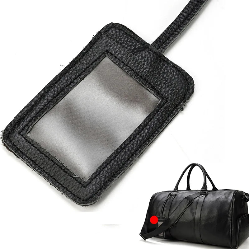 Sac de voyage en cuir véritable de grande capacité pour hommes et femmes, en cuir de vache noir souple, polochon de voyage décontracté, grand sac à bandoulière pour week-end