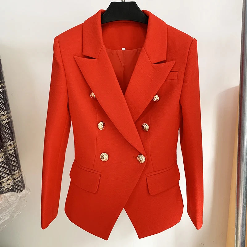Veste Blazer de styliste Baroque pour femmes, haute qualité, boutons Lion argentés, Double boutonnage, vêtements d'extérieur, nouvelle mode 2022
