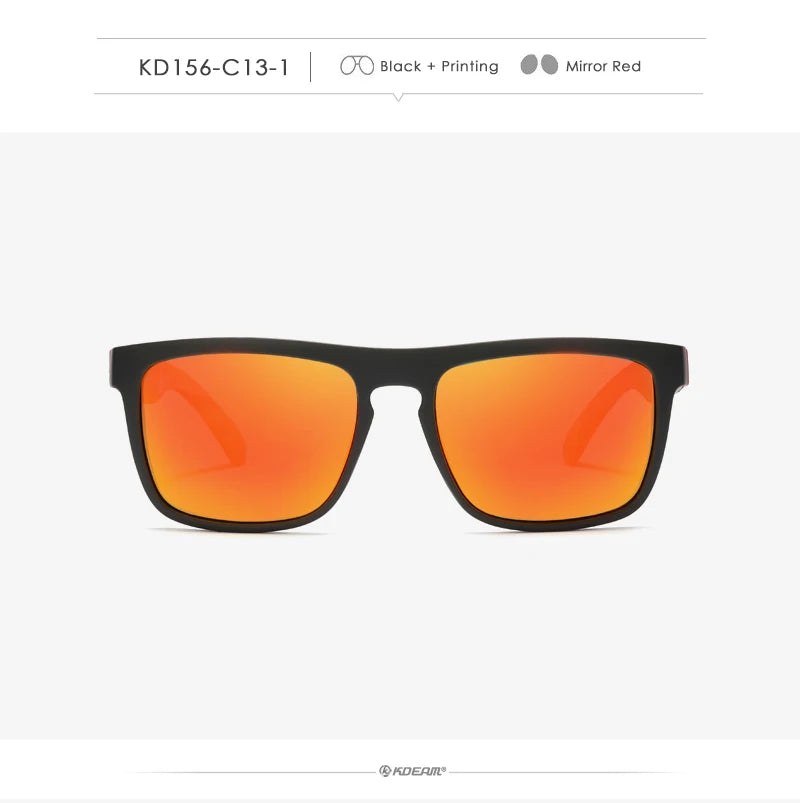 KDEAM-Lunettes de soleil polarisées pour hommes, lunettes de soleil miroir tout adaptées, design classique, boîte de marque CE, mode