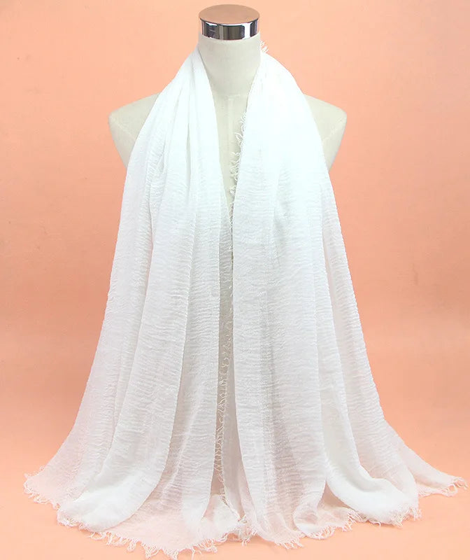 Wholesale Price 70*180cm Women Muslim Crinkle Hijab Scarf Femme Musulman Soft Cotton Headscarf Islamic Hijab Shawls And Wraps