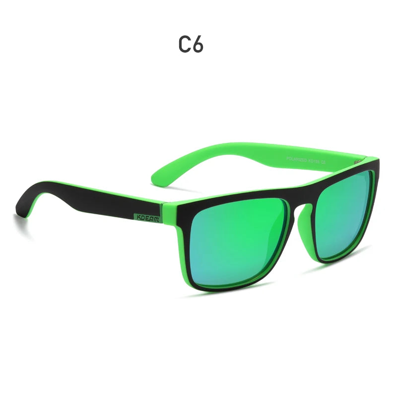 KDEAM-Lunettes de soleil polarisées pour hommes, lunettes de soleil miroir tout adaptées, design classique, boîte de marque CE, mode