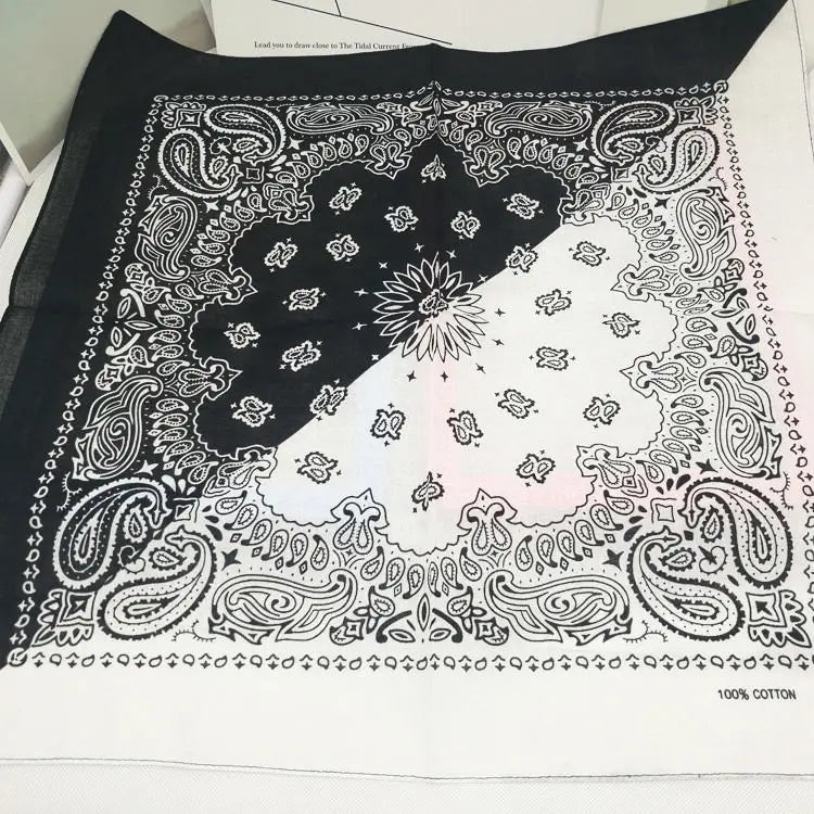 Nouvelle mode Hip Hop 100% coton Bandana carré écharpe 55 cm * 55 cm noir rouge Paisley bandeau imprimé pour femmes/hommes/garçons/filles