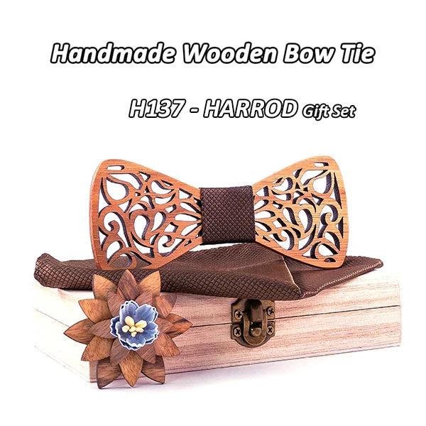 Mahoosive nouveaux nœuds papillon en bois à fleurs pour hommes noeud papillon creux papillons costume de mariage noeud papillon en bois chemise krawatte nœuds papillon cravate mince