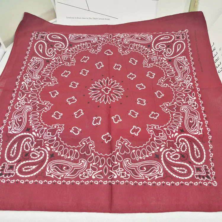 Nouvelle mode Hip Hop 100% coton Bandana carré écharpe 55 cm * 55 cm noir rouge Paisley bandeau imprimé pour femmes/hommes/garçons/filles