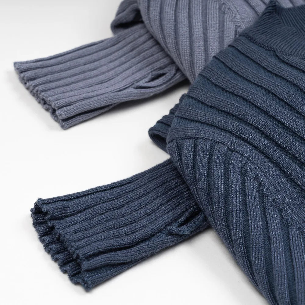 Pull basique à col rond pour femme, pull avec trou pour le pouce, pull en Y