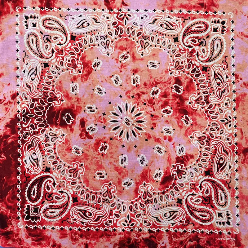 Nouvelle mode Hip Hop 100% coton Bandana carré écharpe 55 cm * 55 cm noir rouge Paisley bandeau imprimé pour femmes/hommes/garçons/filles