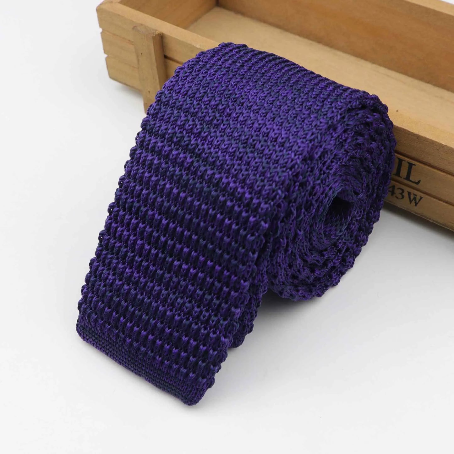 Mode hommes cravate colorée tricot cravates tricotées cravate couleur unie étroit mince maigre tissé plaine Cravate cravates étroites