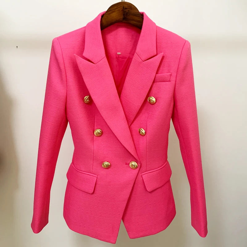 Veste Blazer de styliste Baroque pour femmes, haute qualité, boutons Lion argentés, Double boutonnage, vêtements d'extérieur, nouvelle mode 2022