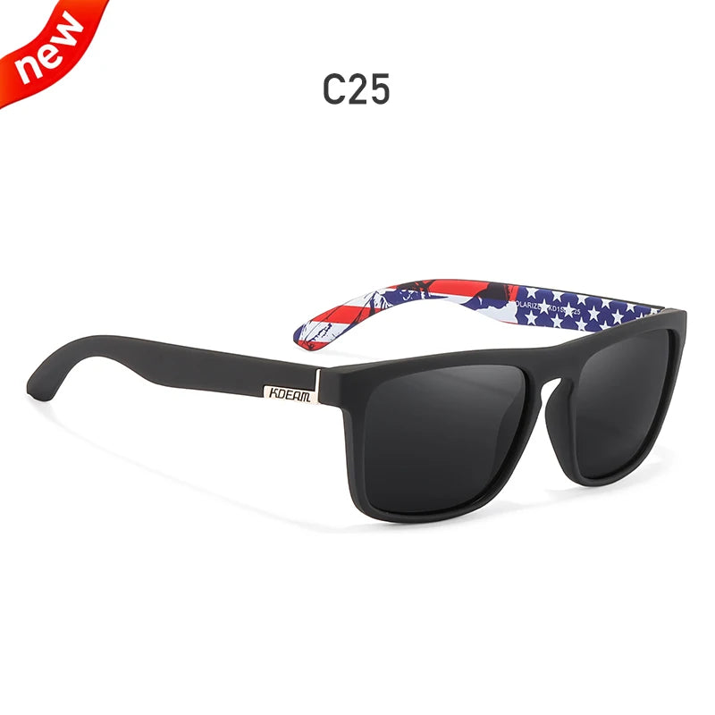 KDEAM-Lunettes de soleil polarisées pour hommes, lunettes de soleil miroir tout adaptées, design classique, boîte de marque CE, mode