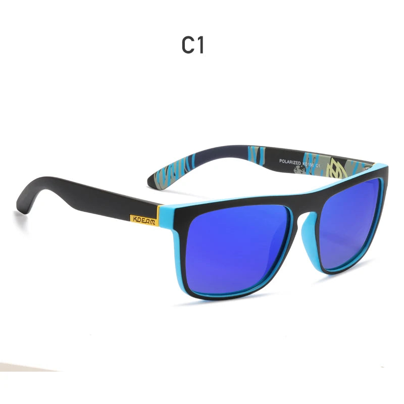 KDEAM-Lunettes de soleil polarisées pour hommes, lunettes de soleil miroir tout adaptées, design classique, boîte de marque CE, mode