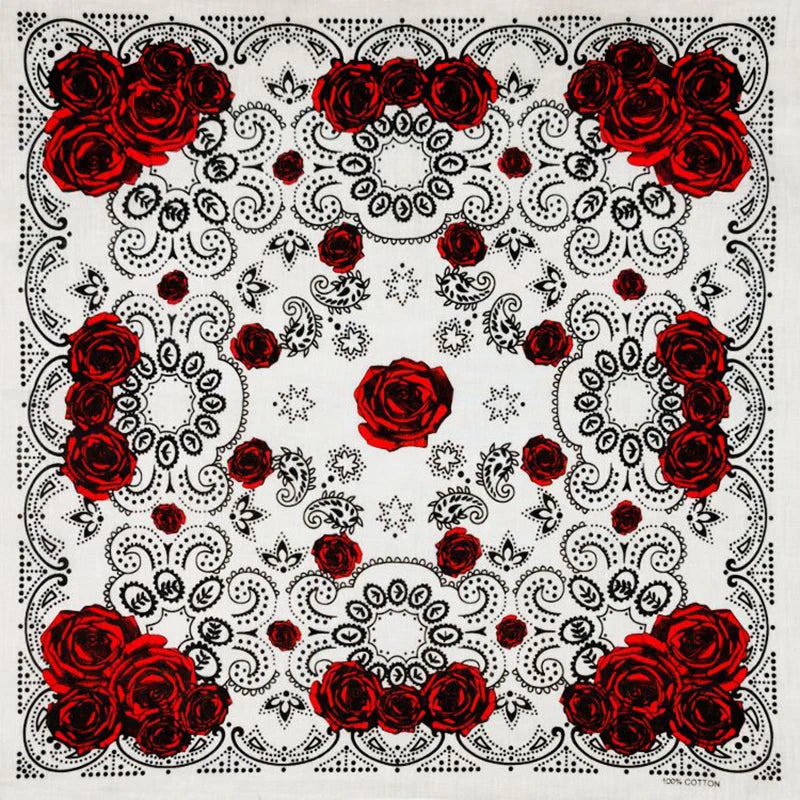 Nouveau Design de mode Hip Hop 100% coton crâne Bandana carré écharpe noir Paisley vélo bandeau pour femmes/hommes/garçons/filles