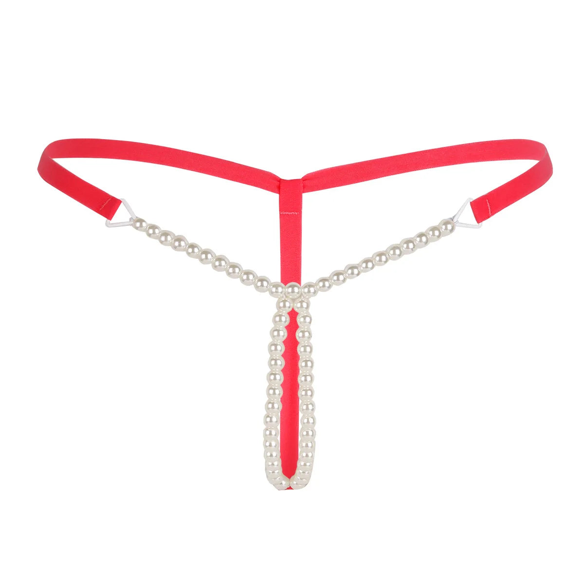 Women Erotic Mini Lingerie Low Rise T-Back Open Butt Stretchy Pearl G-String Thong Briefs Underwear