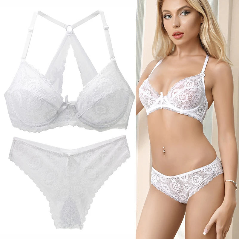 DaiNaFang [Hotel] New 2021 Lace Embroidery Bra Sets For Women Push Up Underwear 34 36 38 40 42 44 BCDE Cup Plus Size Lingerie