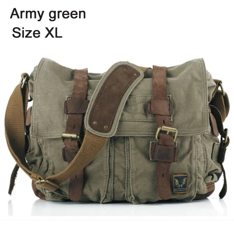 Je suis légende Will Smith toile + cuir véritable hommes sac de messager toile sac à bandoulière hommes sac à bandoulière fronde sac casual sacoche