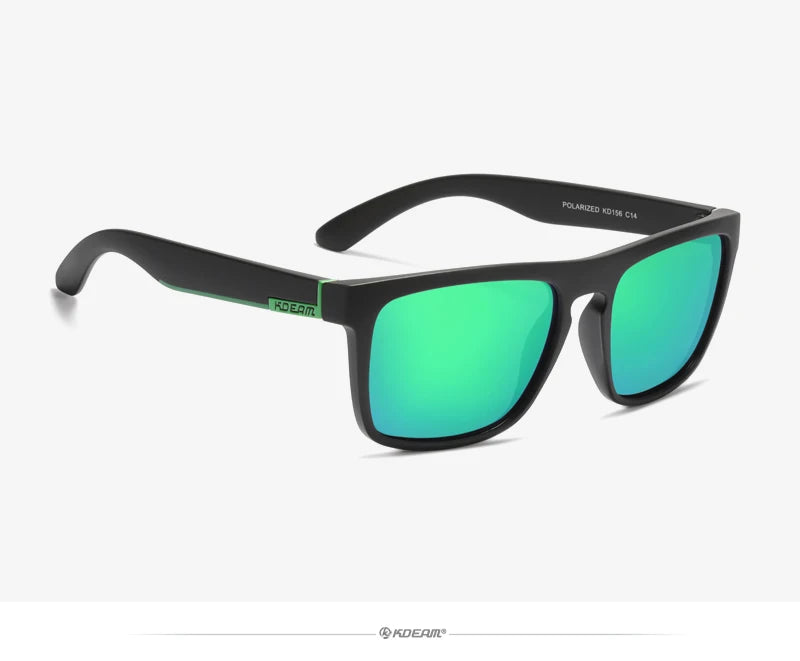 KDEAM-Lunettes de soleil polarisées pour hommes, lunettes de soleil miroir tout adaptées, design classique, boîte de marque CE, mode