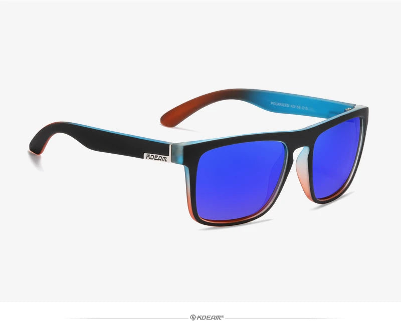 KDEAM-Lunettes de soleil polarisées pour hommes, lunettes de soleil miroir tout adaptées, design classique, boîte de marque CE, mode