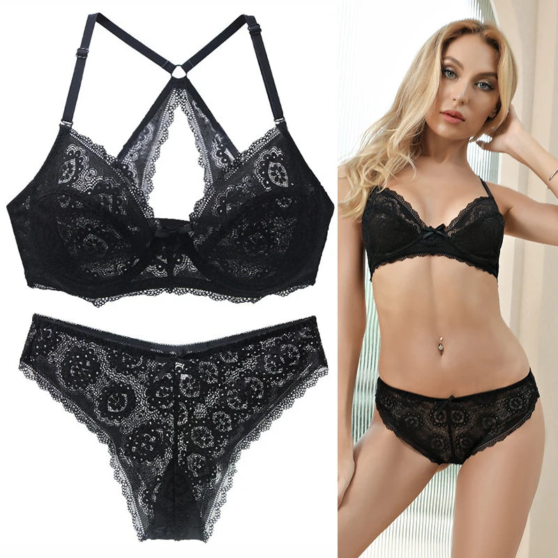 DaiNaFang [Hotel] New 2021 Lace Embroidery Bra Sets For Women Push Up Underwear 34 36 38 40 42 44 BCDE Cup Plus Size Lingerie