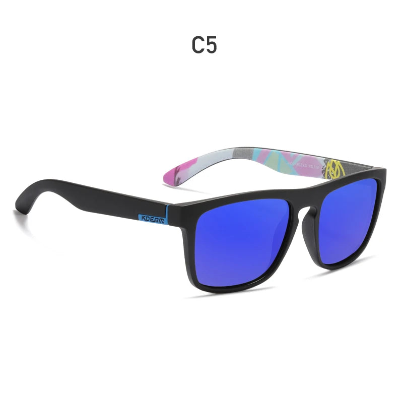 KDEAM-Lunettes de soleil polarisées pour hommes, lunettes de soleil miroir tout adaptées, design classique, boîte de marque CE, mode
