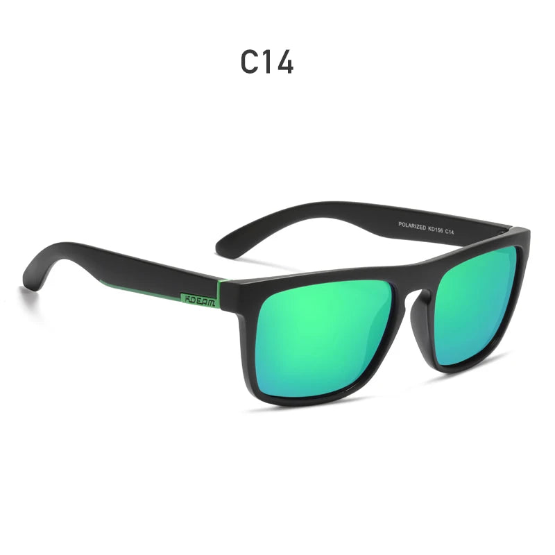KDEAM-Lunettes de soleil polarisées pour hommes, lunettes de soleil miroir tout adaptées, design classique, boîte de marque CE, mode