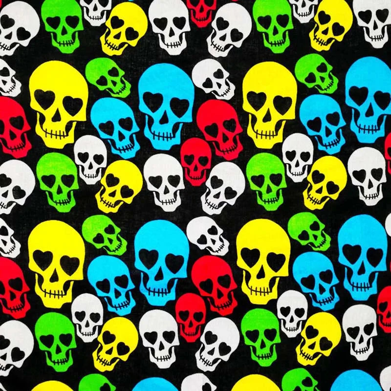 Nouveau Design de mode Hip Hop 100% coton crâne Bandana carré écharpe noir Paisley vélo bandeau pour femmes/hommes/garçons/filles