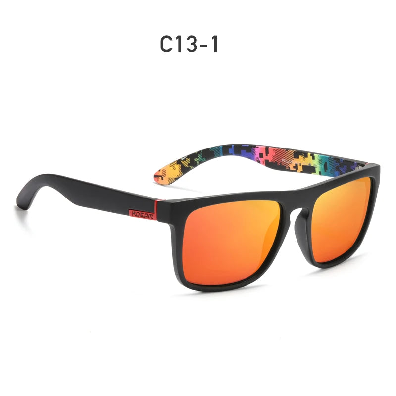 KDEAM-Lunettes de soleil polarisées pour hommes, lunettes de soleil miroir tout adaptées, design classique, boîte de marque CE, mode