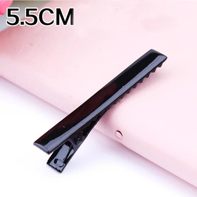 Pinces à cheveux noires couleur argent 3.2-5.5cm, 30 pièces/lot, Barrettes plates, épingles à cheveux en fer, accessoires pour cheveux DIY pour femmes et filles
