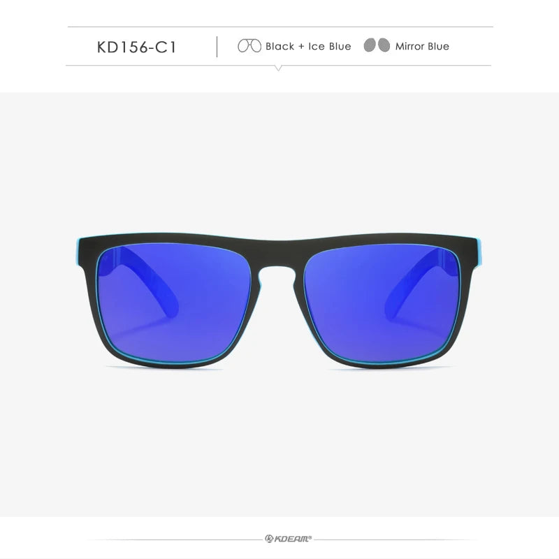 KDEAM-Lunettes de soleil polarisées pour hommes, lunettes de soleil miroir tout adaptées, design classique, boîte de marque CE, mode