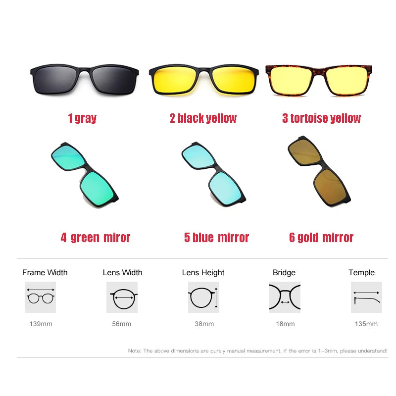 Lunettes marque designer polarisé aimant pince lunettes cadre hommes femmes myopie lunettes de Prescription optique lunettes de soleil lunettes