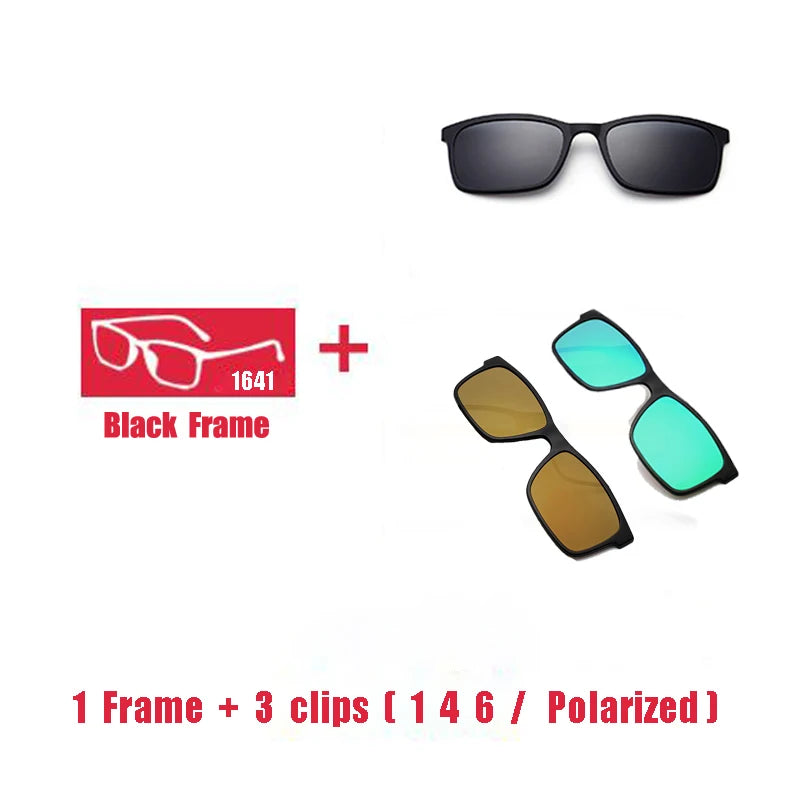 Lunettes marque designer polarisé aimant pince lunettes cadre hommes femmes myopie lunettes de Prescription optique lunettes de soleil lunettes
