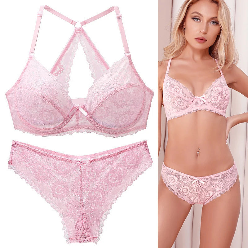 DaiNaFang [Hotel] New 2021 Lace Embroidery Bra Sets For Women Push Up Underwear 34 36 38 40 42 44 BCDE Cup Plus Size Lingerie