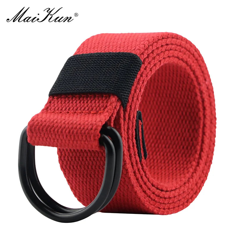 Maikun toile tactique hommes ceinture de haute qualité unisexe Double anneau en D boucle ceinture décontracté toile femme ceinture tissu pour jean