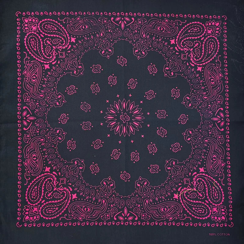 Nouvelle mode Hip Hop 100% coton Bandana carré écharpe 55 cm * 55 cm noir rouge Paisley bandeau imprimé pour femmes/hommes/garçons/filles