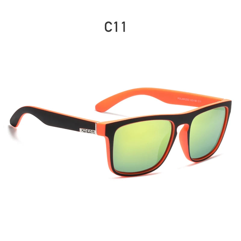 KDEAM-Lunettes de soleil polarisées pour hommes, lunettes de soleil miroir tout adaptées, design classique, boîte de marque CE, mode
