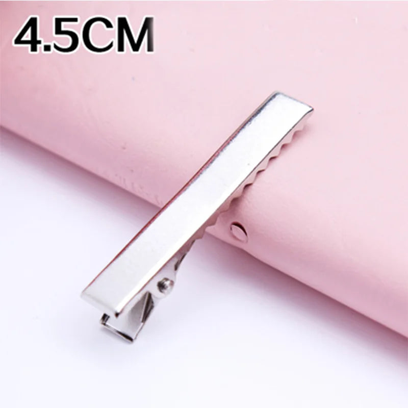 Pinces à cheveux noires couleur argent 3.2-5.5cm, 30 pièces/lot, Barrettes plates, épingles à cheveux en fer, accessoires pour cheveux DIY pour femmes et filles