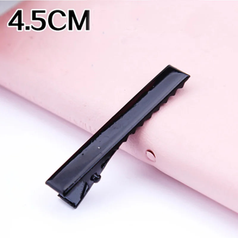 Pinces à cheveux noires couleur argent 3.2-5.5cm, 30 pièces/lot, Barrettes plates, épingles à cheveux en fer, accessoires pour cheveux DIY pour femmes et filles