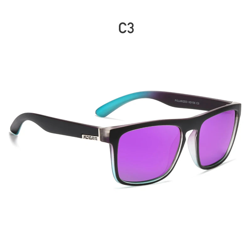 KDEAM-Lunettes de soleil polarisées pour hommes, lunettes de soleil miroir tout adaptées, design classique, boîte de marque CE, mode