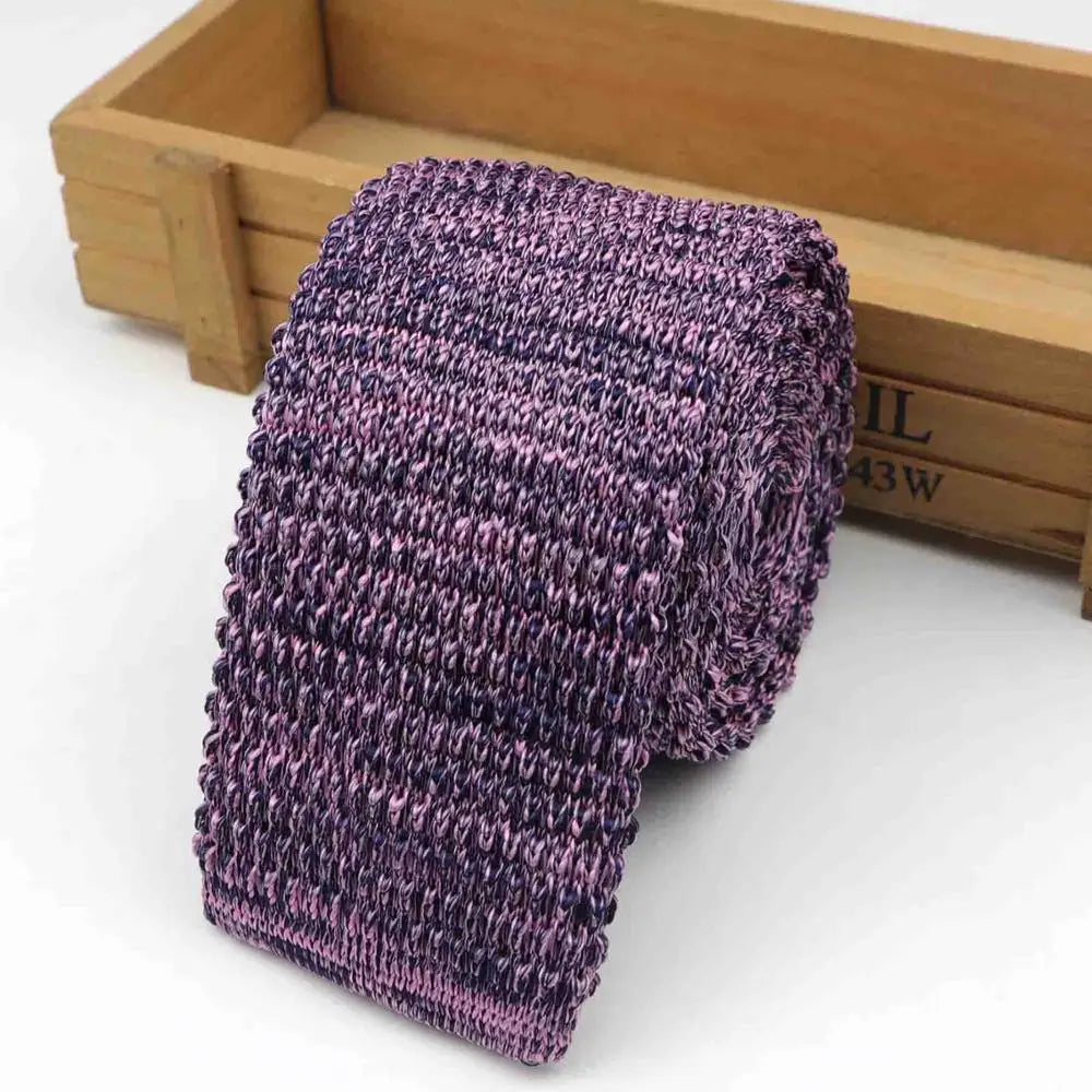 Mode hommes cravate colorée tricot cravates tricotées cravate couleur unie étroit mince maigre tissé plaine Cravate cravates étroites