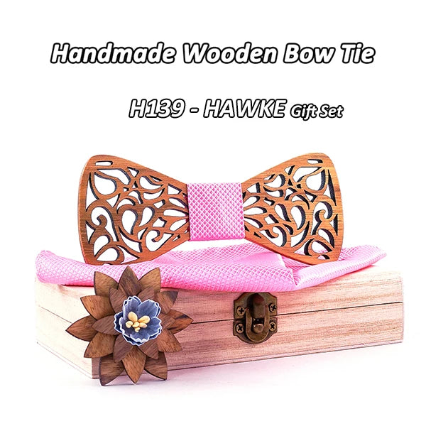 Mahoosive nouveaux nœuds papillon en bois à fleurs pour hommes noeud papillon creux papillons costume de mariage noeud papillon en bois chemise krawatte nœuds papillon cravate mince
