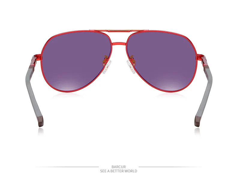 BARCUR Vintage lunettes de soleil en aluminium hommes revêtement polarisé lunettes de soleil classiques femmes ombre mâle accessoires de conduite