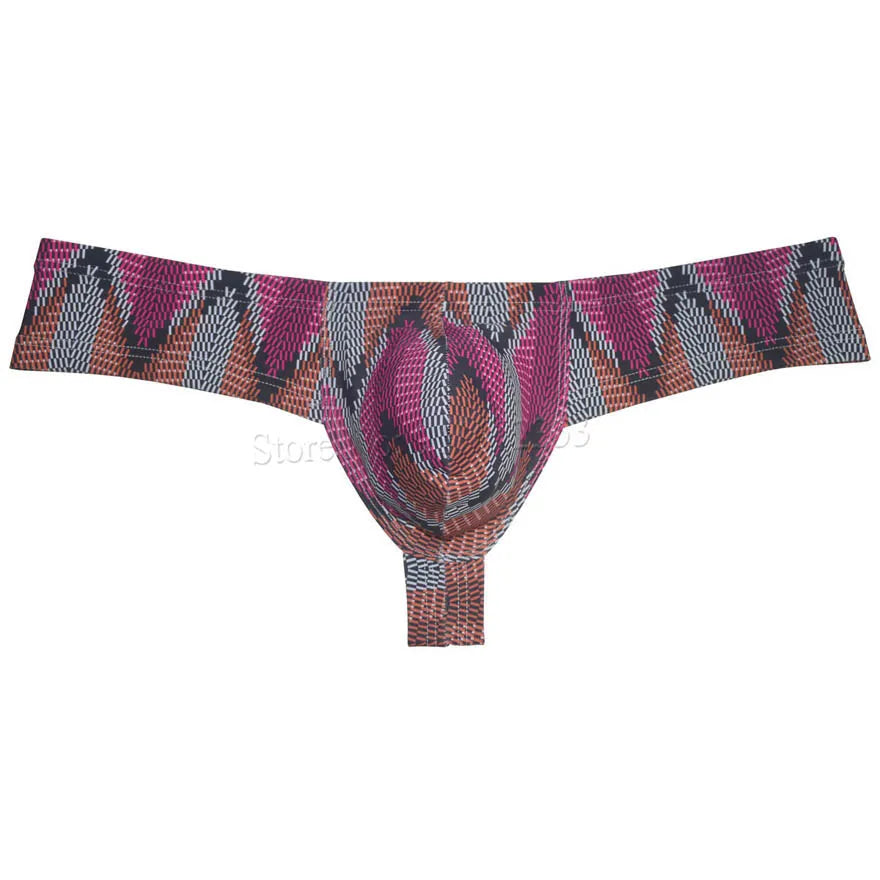 Mens Sexy Mini Thong Boxer Printed Underwear Cheeky Boxer Briefs 1/3 Coverage Brazilain Bikini
