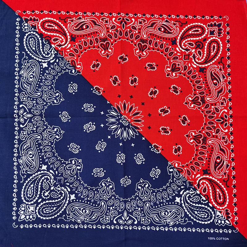 Nouvelle mode Hip Hop 100% coton Bandana carré écharpe 55 cm * 55 cm noir rouge Paisley bandeau imprimé pour femmes/hommes/garçons/filles